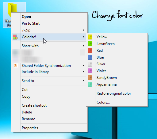 Change Folder Color from Right Click Context Menu in Windows 8
